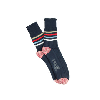 Men's Pure Cotton Stripe Quarter Socks