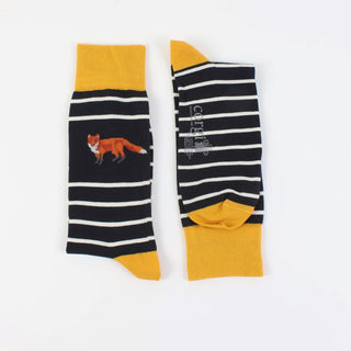 Men's Fox and Stripe Cotton Socks