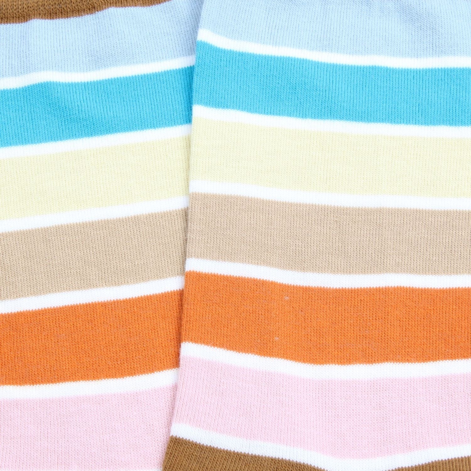 Close-up of fabric with multicolored striped pattern