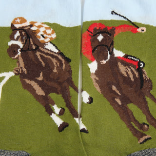 Men's Horse Racing Scene Cotton Socks