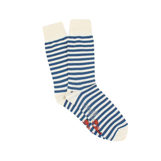 Men's Lobster Stripe Cotton Socks Blue White