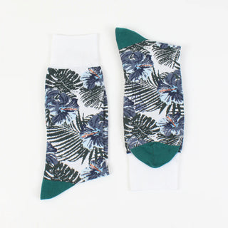 Men's Hibiscus Floral Cotton Socks