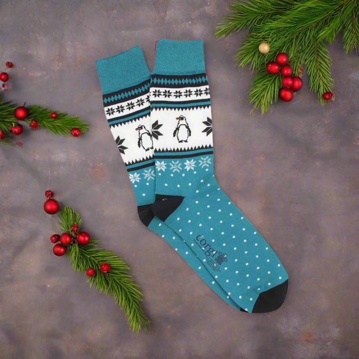 Men's Penguin Fair Isle Cotton Socks