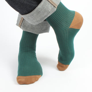 Men's Mercerised Cotton Contrast Socks