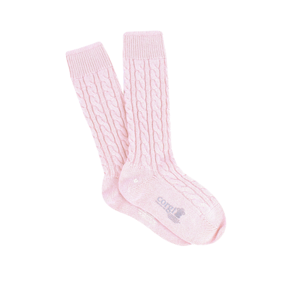 Women's Handmade Cable Pure Cashmere Socks