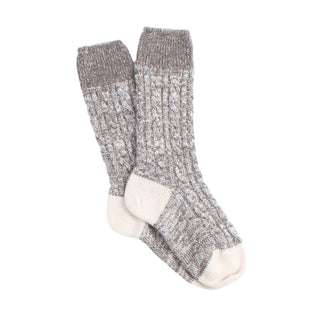 Women's Handmade Cable Marl Cashmere & Cotton Socks