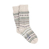 Knitted sock with a pattern on a white background