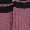 Close-up of pink and navy striped fabric