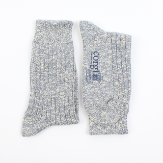 Women's Blue Marl Cotton Socks