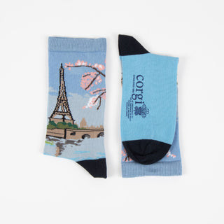 Women's Eiffel Tower Scene Cotton Socks