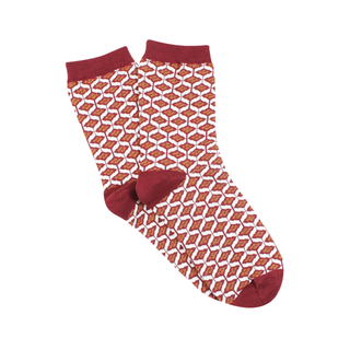 Women's Tile Print Cotton Socks