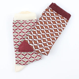 Women's Tile Print Cotton Socks