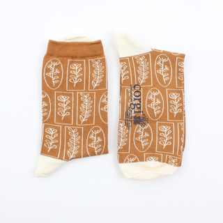 Women's Linear Floral Print Cotton Socks