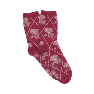 Women's Linear Hydrangea Cotton Socks