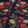 Navy socks with red and white floral pattern
