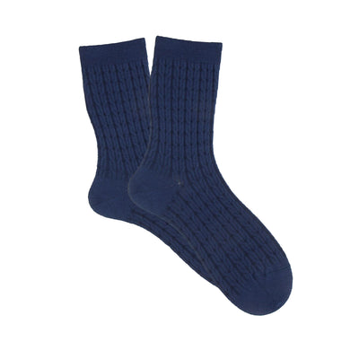 Women's Cabled Mercerised Cotton Socks