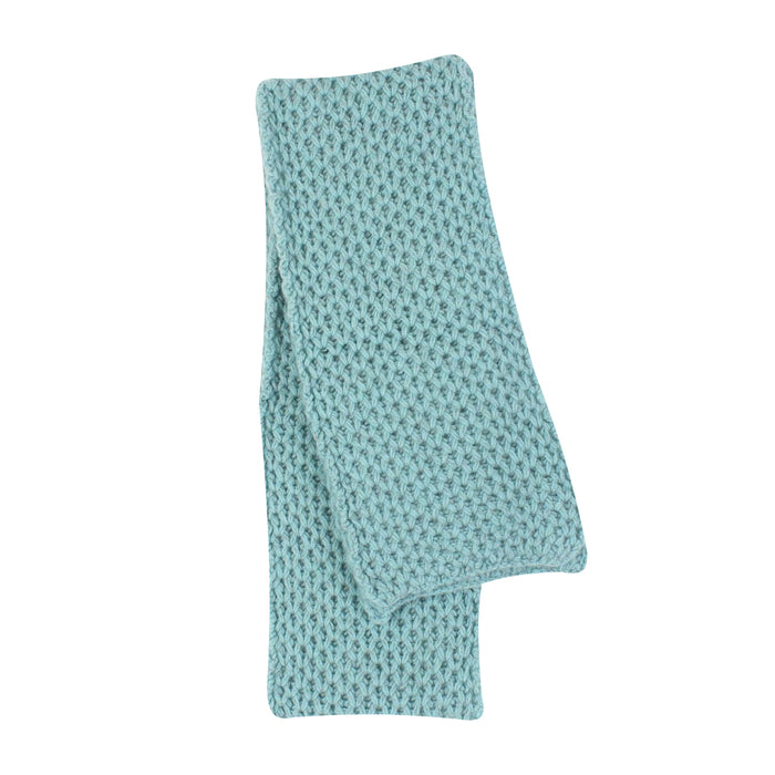honeycomb textured scarf in light blue