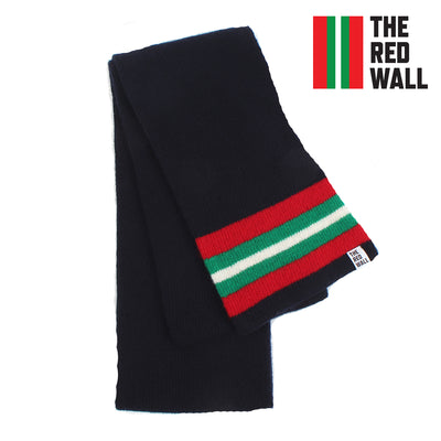 Red Wall scarf laid flat on a white background.