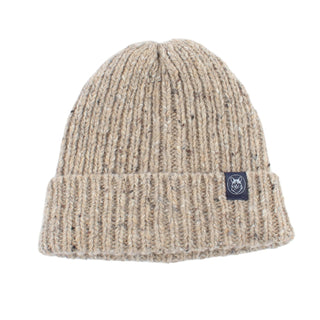 Unisex Ribbed Donegal Wool Beanie