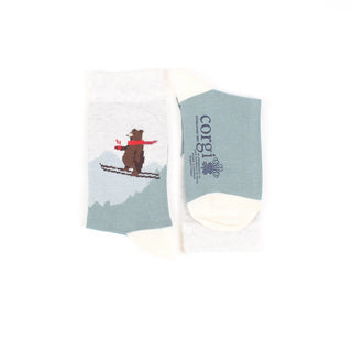 Kids Skiing Bear Cotton Socks