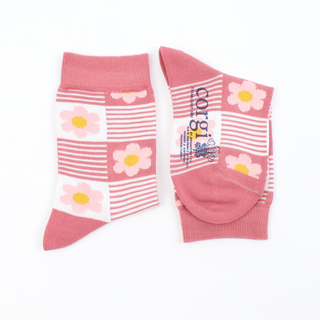 Kids Retro Flower Power Cotton Socks