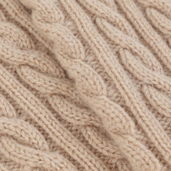 Women's Handmade Cable Pure Cashmere Socks