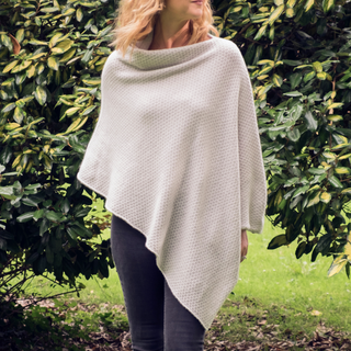 Women's Textured Cashmere Poncho