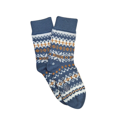 blue fairisle sock
