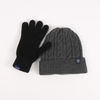 Men's Cashmere Beanie Glove Gift Set in Black