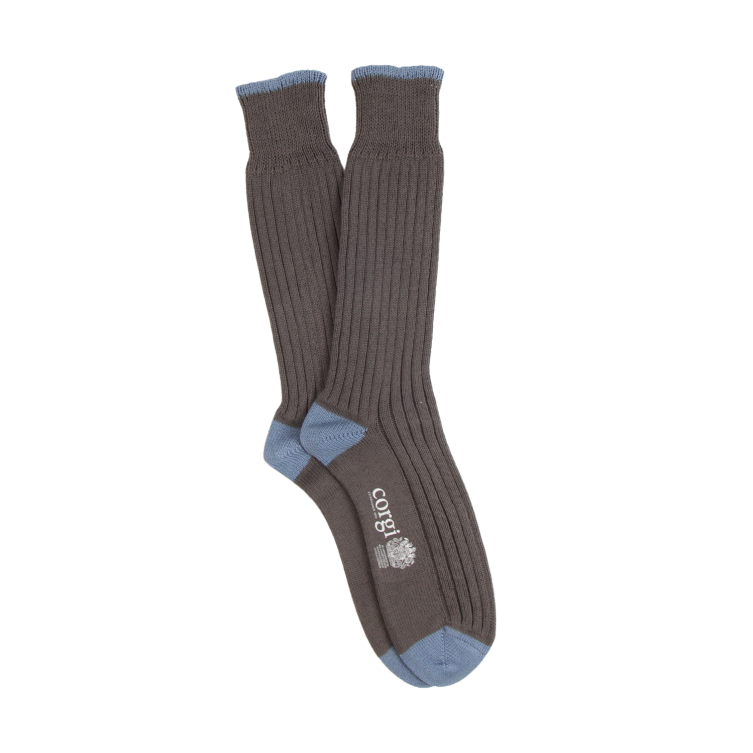 Men's Pure Cotton Contrast Trim Boot Socks CHARCOAL