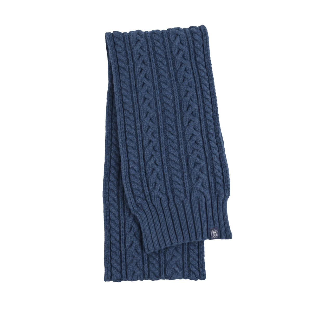 Cable knit scarf in navy