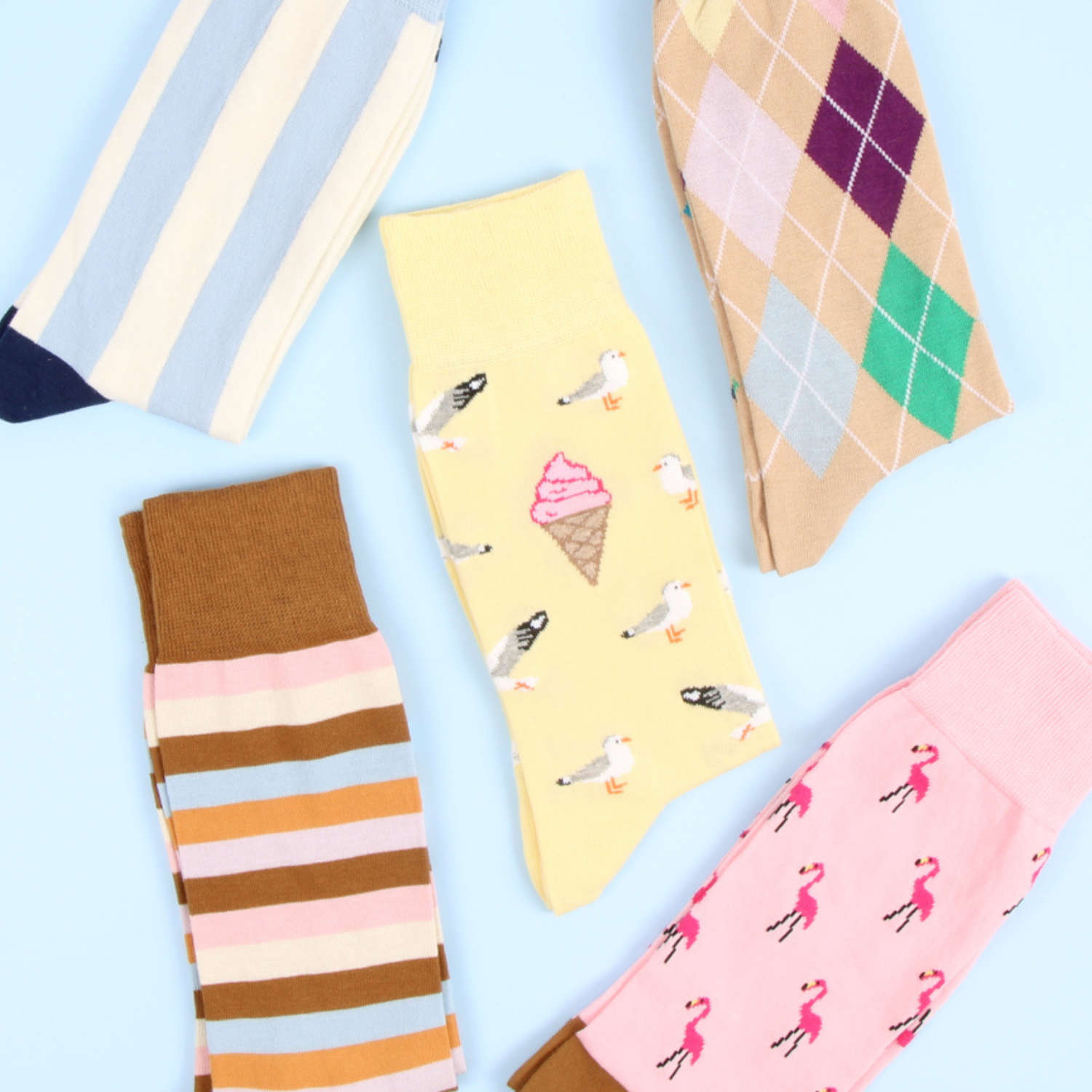 Men's Ice cream & Seagull Cotton Socks