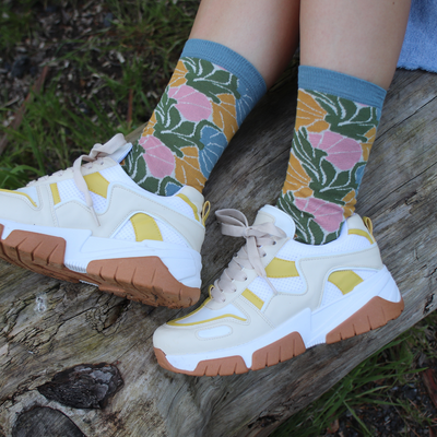 Women's Abstract Floral Cotton Socks