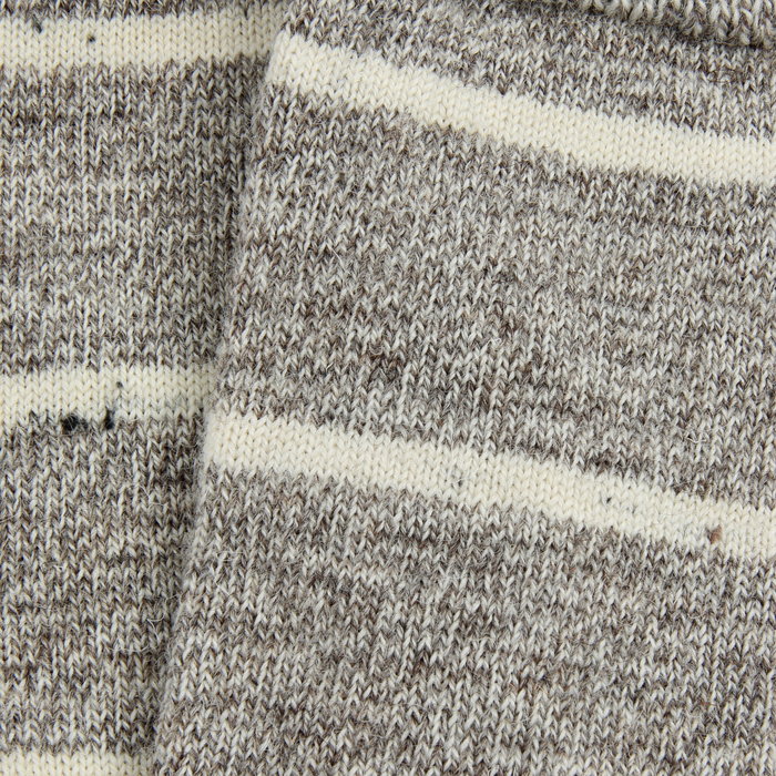 close up detail of the British Wool sock.