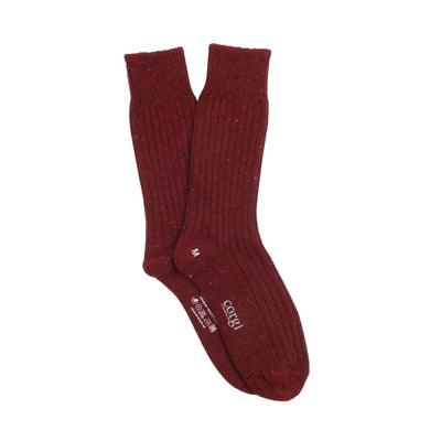 Maroon sock on a white background