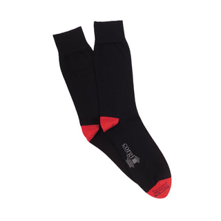 Black and Red Contrast Heel & Toe Cotton Socks - Corgi Socks