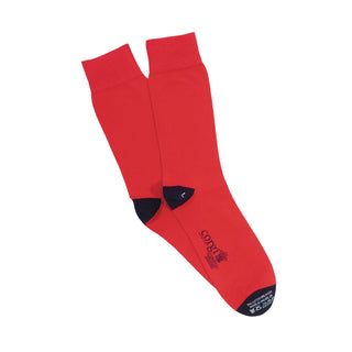 Red and Blue Contrast Heel & Toe Cotton Socks - Corgi Socks