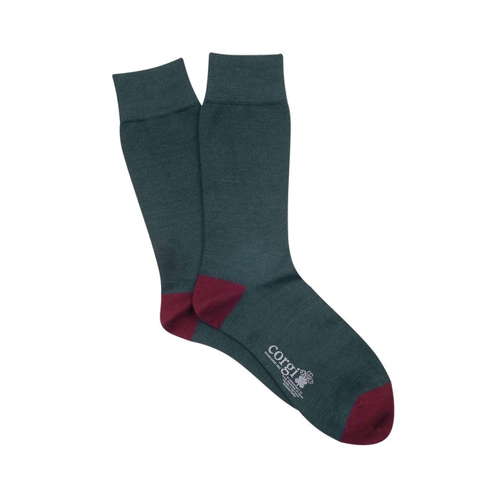 Contrast Heel & Toe Merino Wool Socks - Corgi Socks