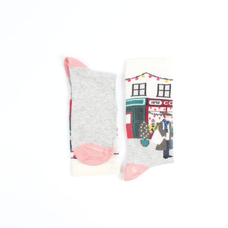 Women's Christmas Market Scene Socks