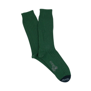 Luxury Rib Contrast Toe Pure Cashmere Socks - Corgi Socks