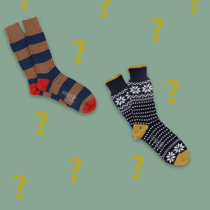 Men's Assorted 2-Pack Wool & Cotton Socks - Corgi Socks