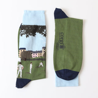 Men's Cricket Scene Cotton Socks - Corgi Socks