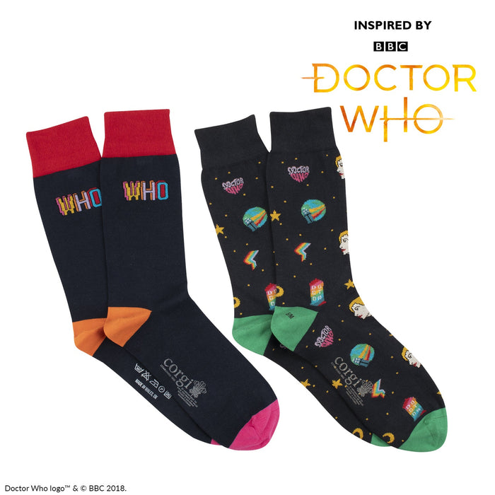 Men's Doctor Who 'Who' 2-Pair Gift Box - Corgi Socks