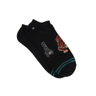 Men's Low Cut Prowling Tiger Cotton Socks - Corgi Socks