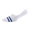 white Sports Stripe Mercerised Cotton Men's Invisible Socks - Corgi Socks