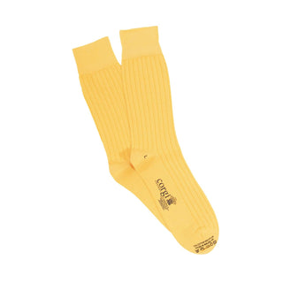 Men's Yellow Rib Cotton Socks - Corgi Socks