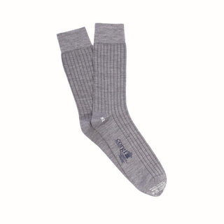 Men's Grey Rib Merino Wool Socks - Corgi Socks