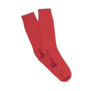 Men's Red Rib Merino Wool Socks - Corgi Socks