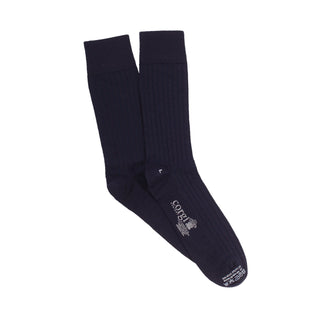 Men's Navy Blue Rib Merino Wool Socks - Corgi Socks