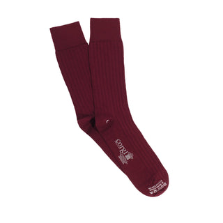 Men's Burgundy Rib Merino Wool Socks - Corgi Socks